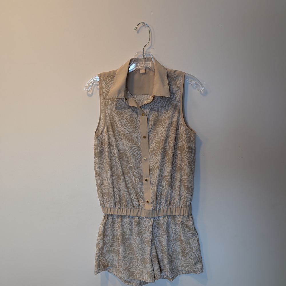 MICHAEL Michael Kors Tan Patterned Sleeveless Romper